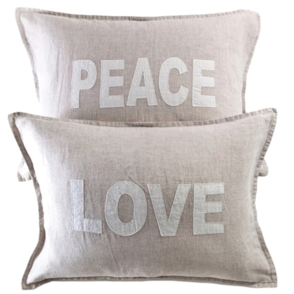 [Pom Pom at Home] Love & Peace Linen Shams - Picture 2 of 5